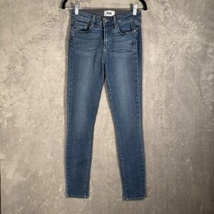 Paige Hoxton Ultra Skinny Jeans Women's Size 26 Medium Wash Distressed Denim